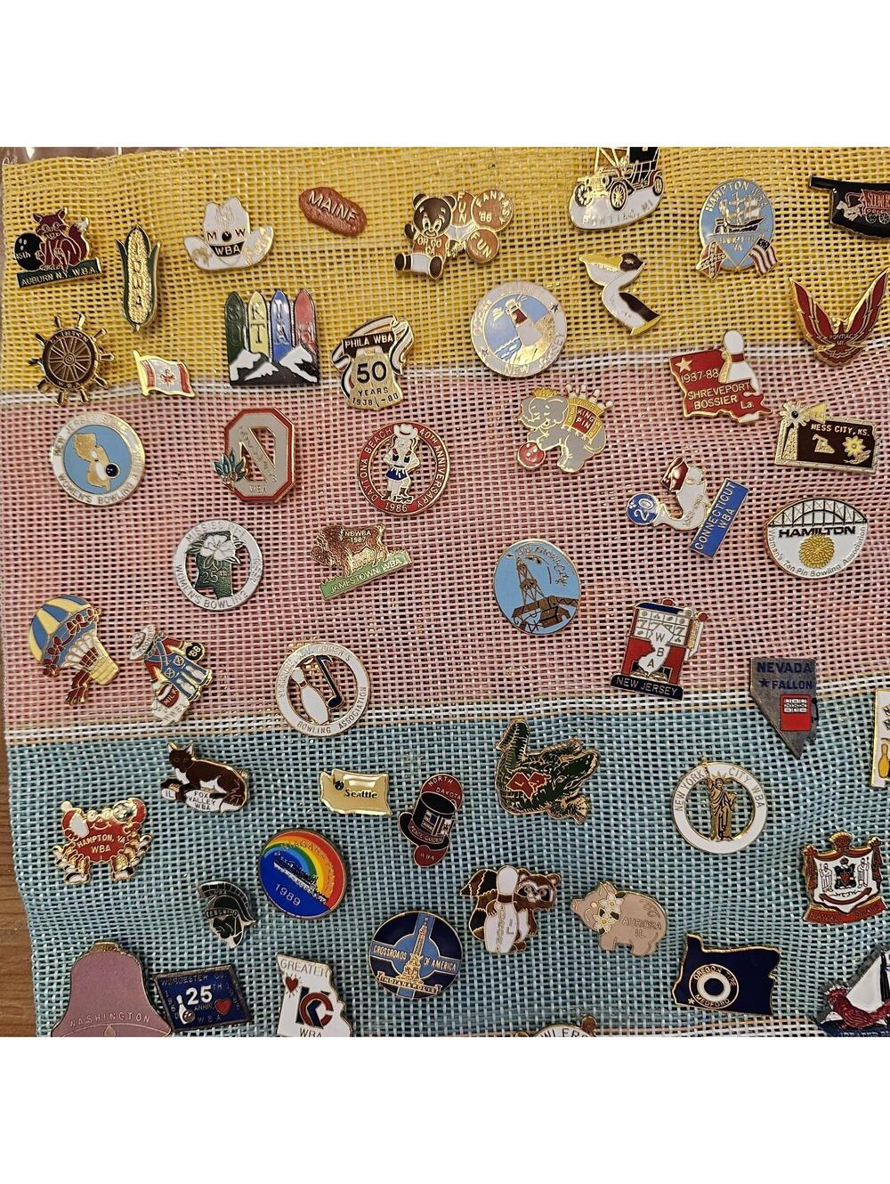 Vintage WBL Bowling Lapel Pin Collection 1987–2007 | 250+ Pins | Hartford Bag - Picture 8 of 15